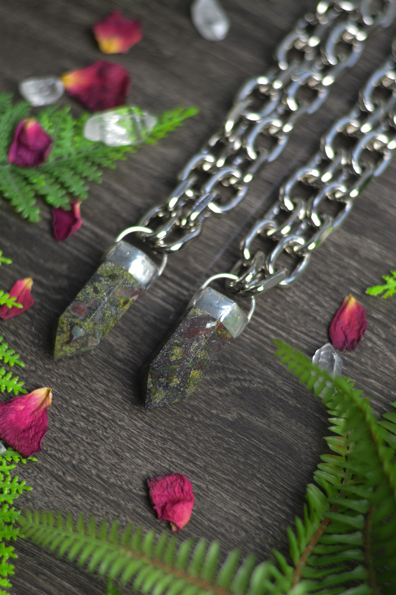 Dragon's Blood Jasper Chunky Chain Necklace