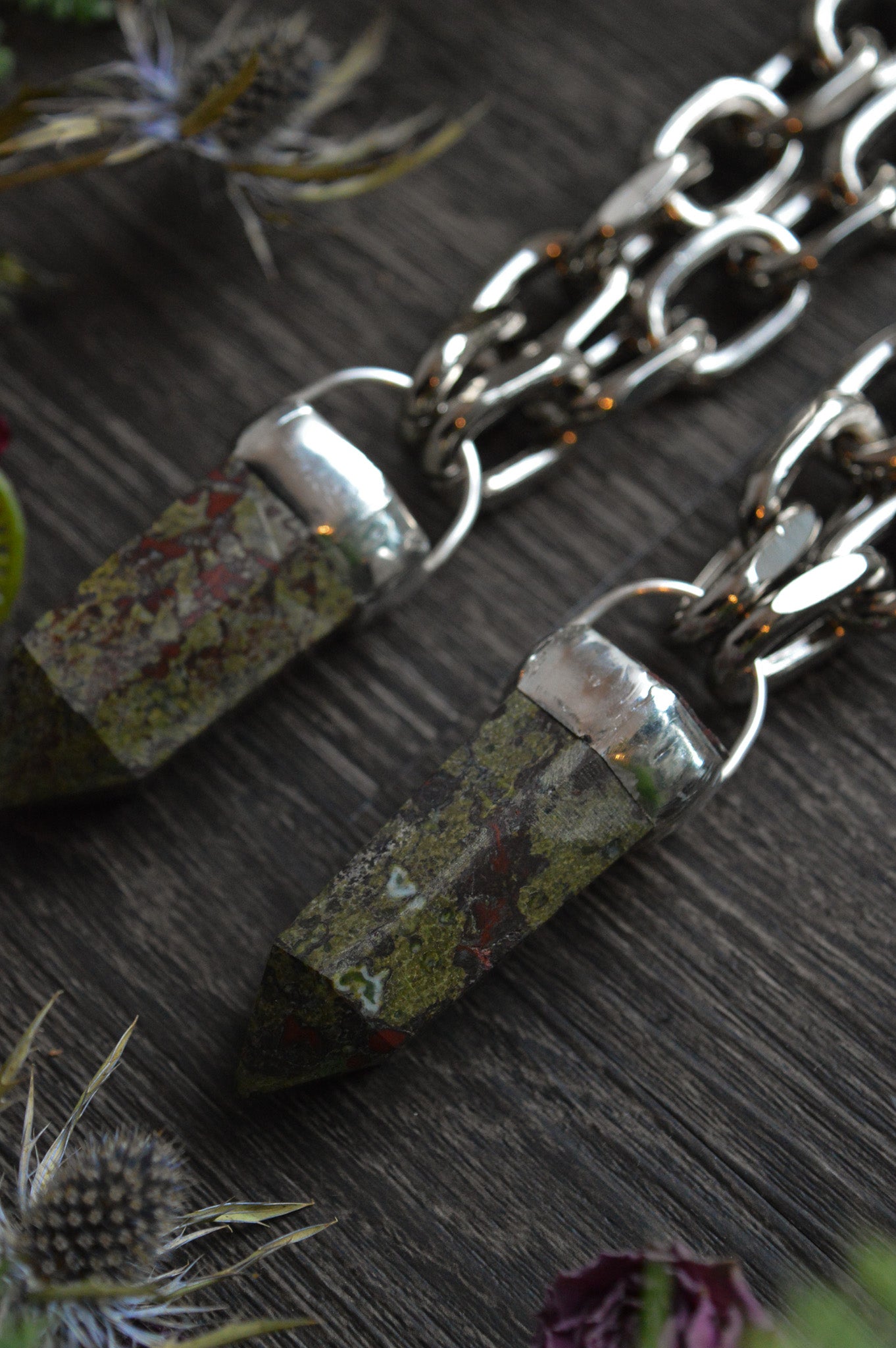 Dragon's Blood Jasper Chunky Chain Necklace