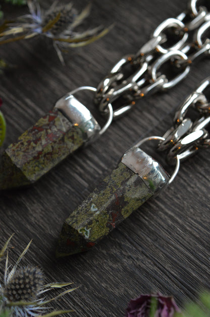 Dragon's Blood Jasper Chunky Chain Necklace