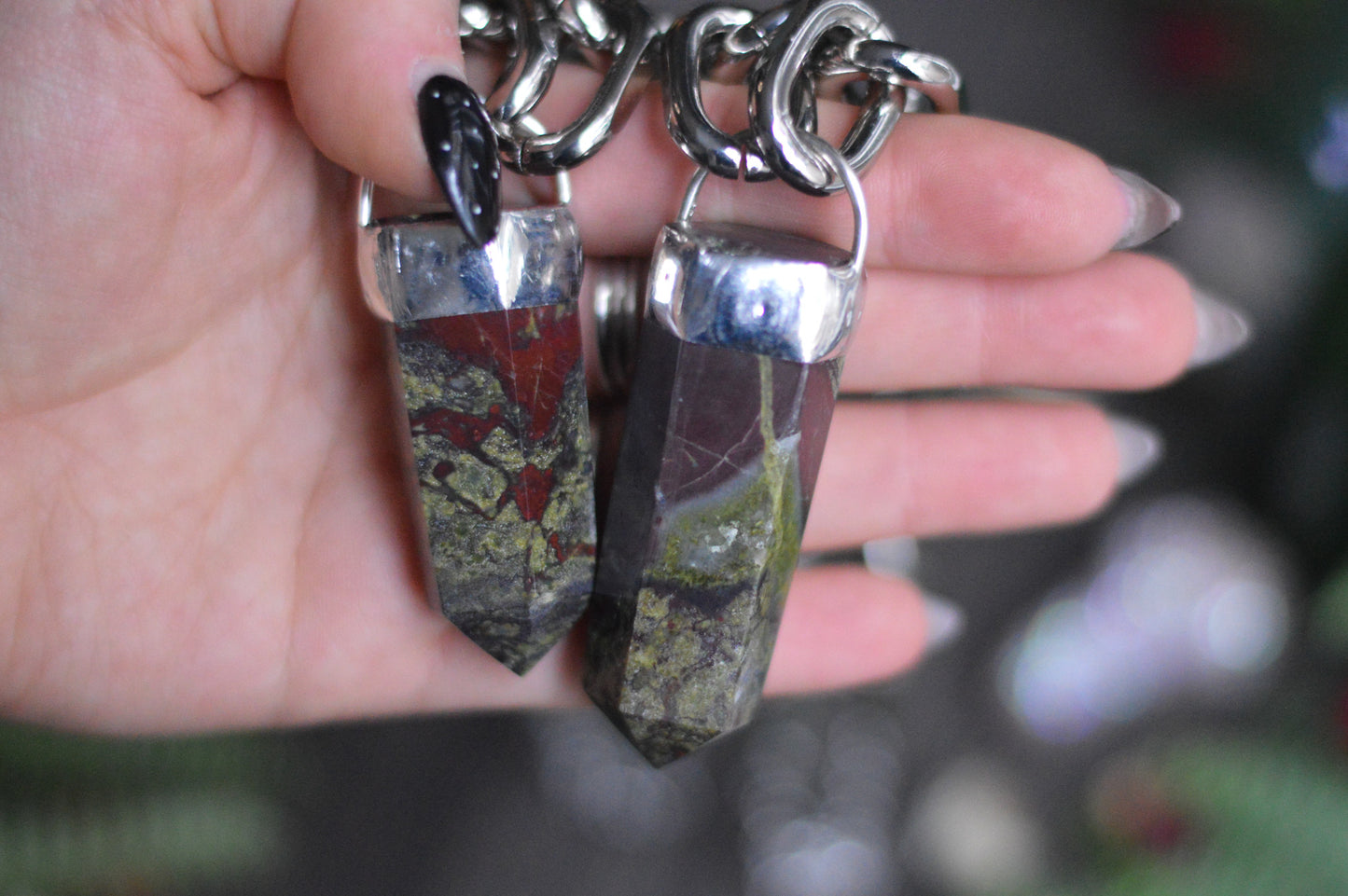 Dragon's Blood Jasper Chunky Chain Necklace