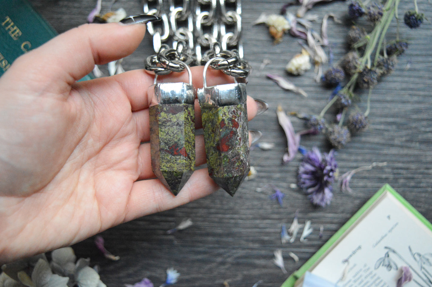 Dragon's Blood Jasper Chunky Chain Necklace