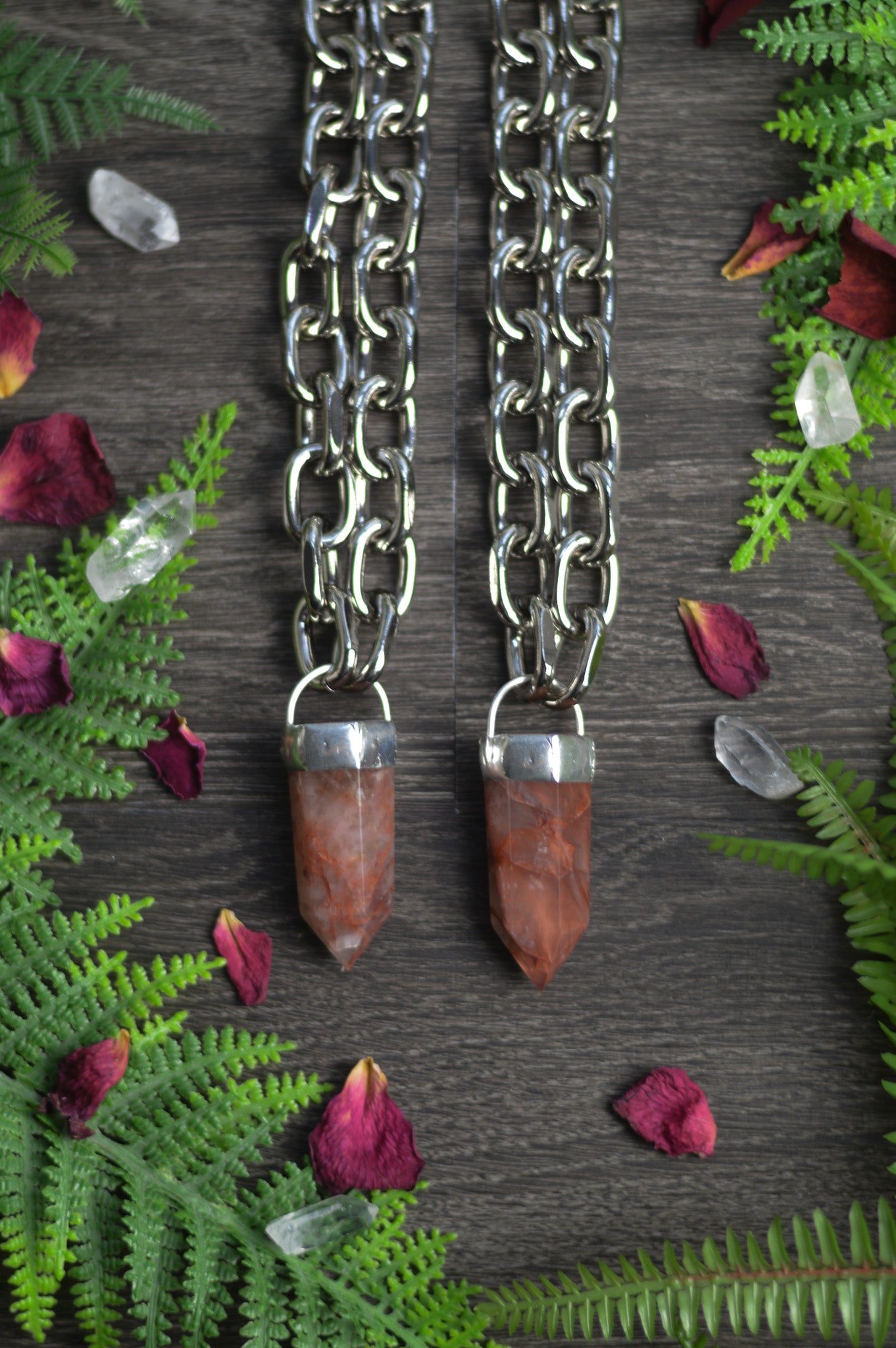 Fire Quartz Chunky Chain Necklace