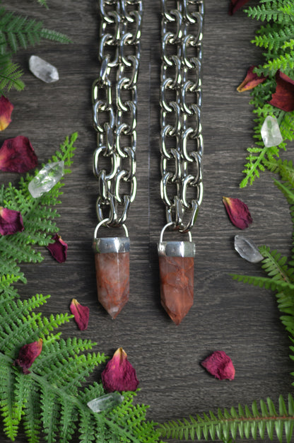 Fire Quartz Chunky Chain Necklace