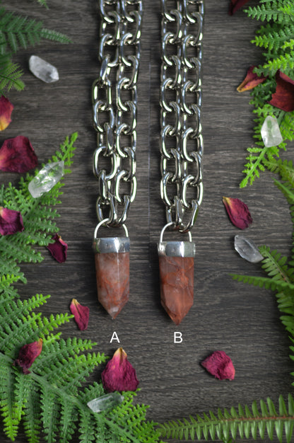 Fire Quartz Chunky Chain Necklace