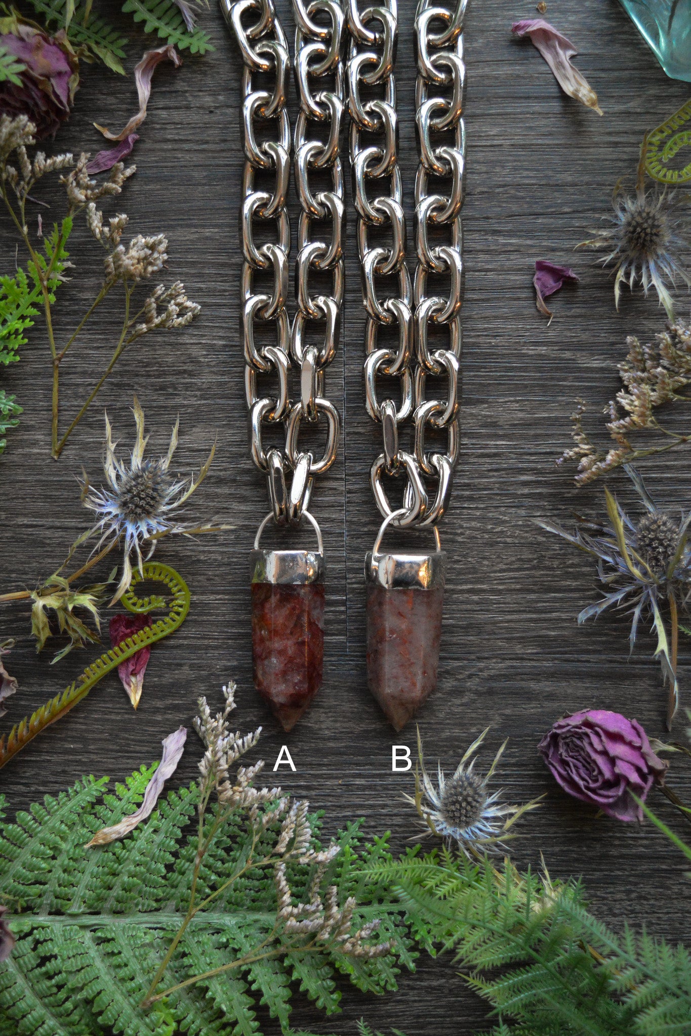 Fire Quartz Chunky Chain Necklace