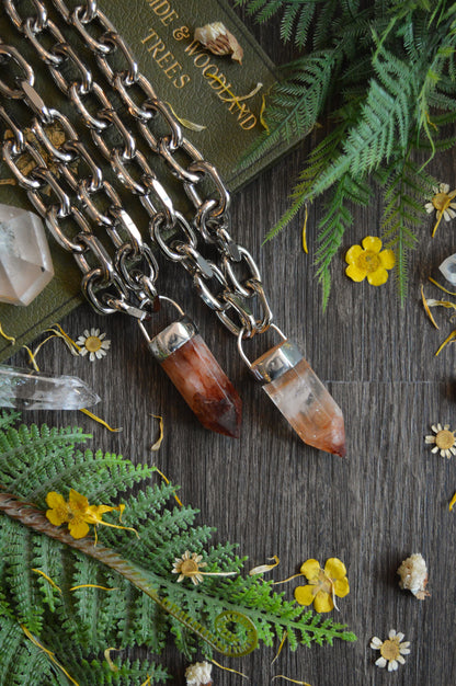 Fire Quartz Chunky Chain Necklace