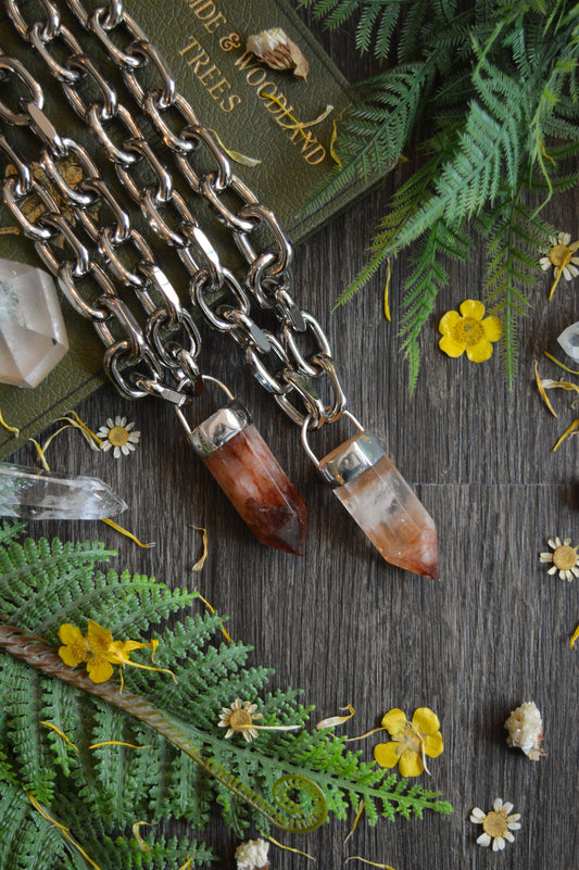 Fire Quartz Chunky Chain Necklace