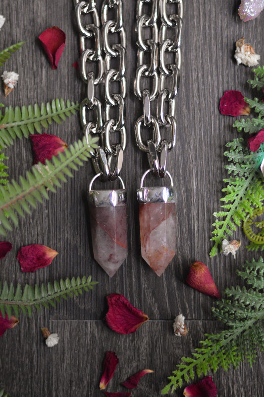 Fire Quartz Chunky Chain Necklace