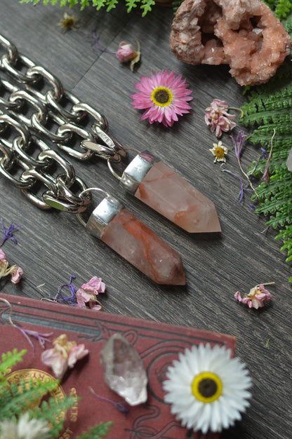 Fire Quartz Chunky Chain Necklace