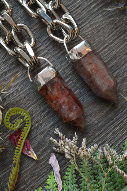 Fire Quartz Chunky Chain Necklace