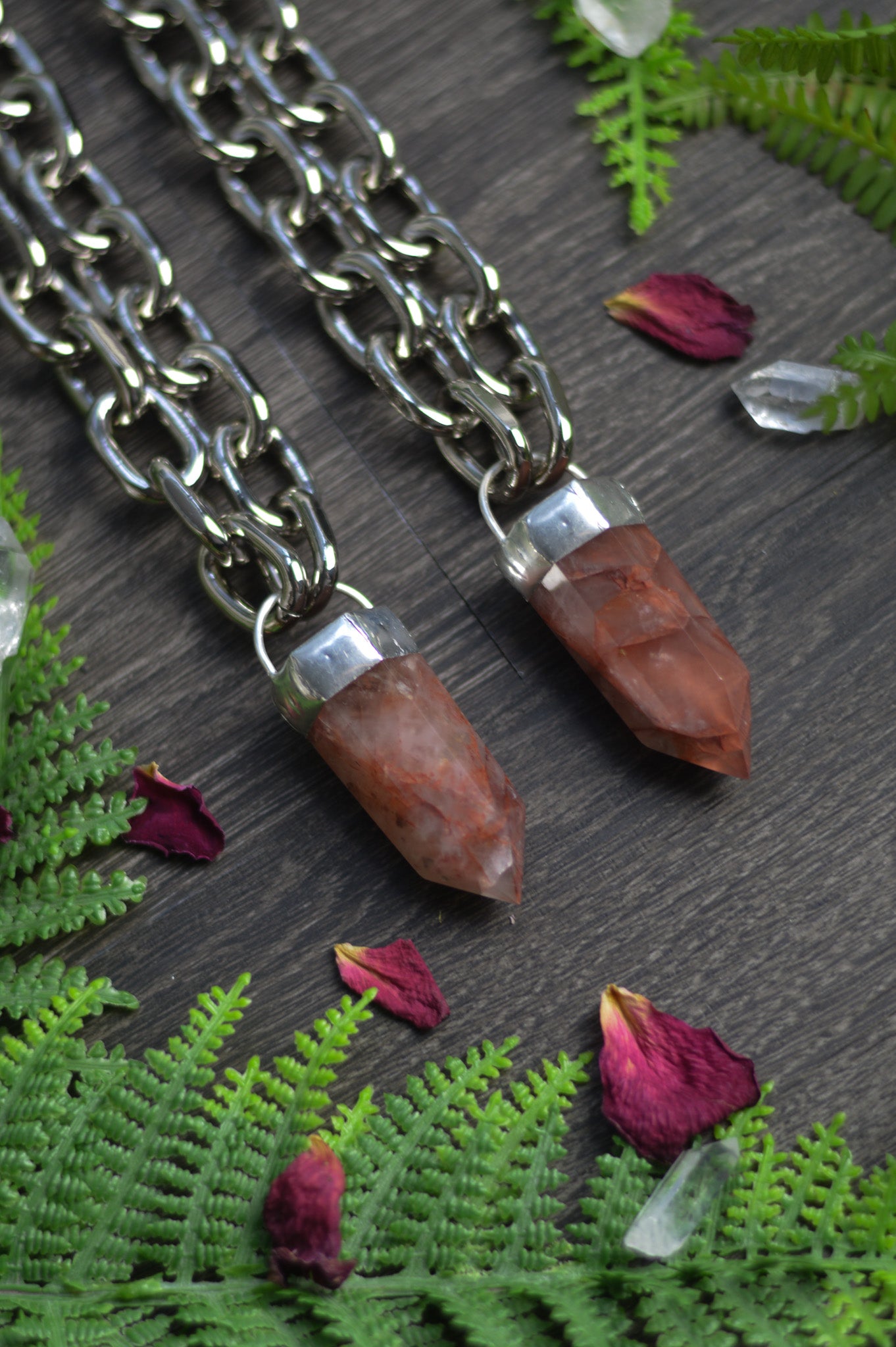 Fire Quartz Chunky Chain Necklace