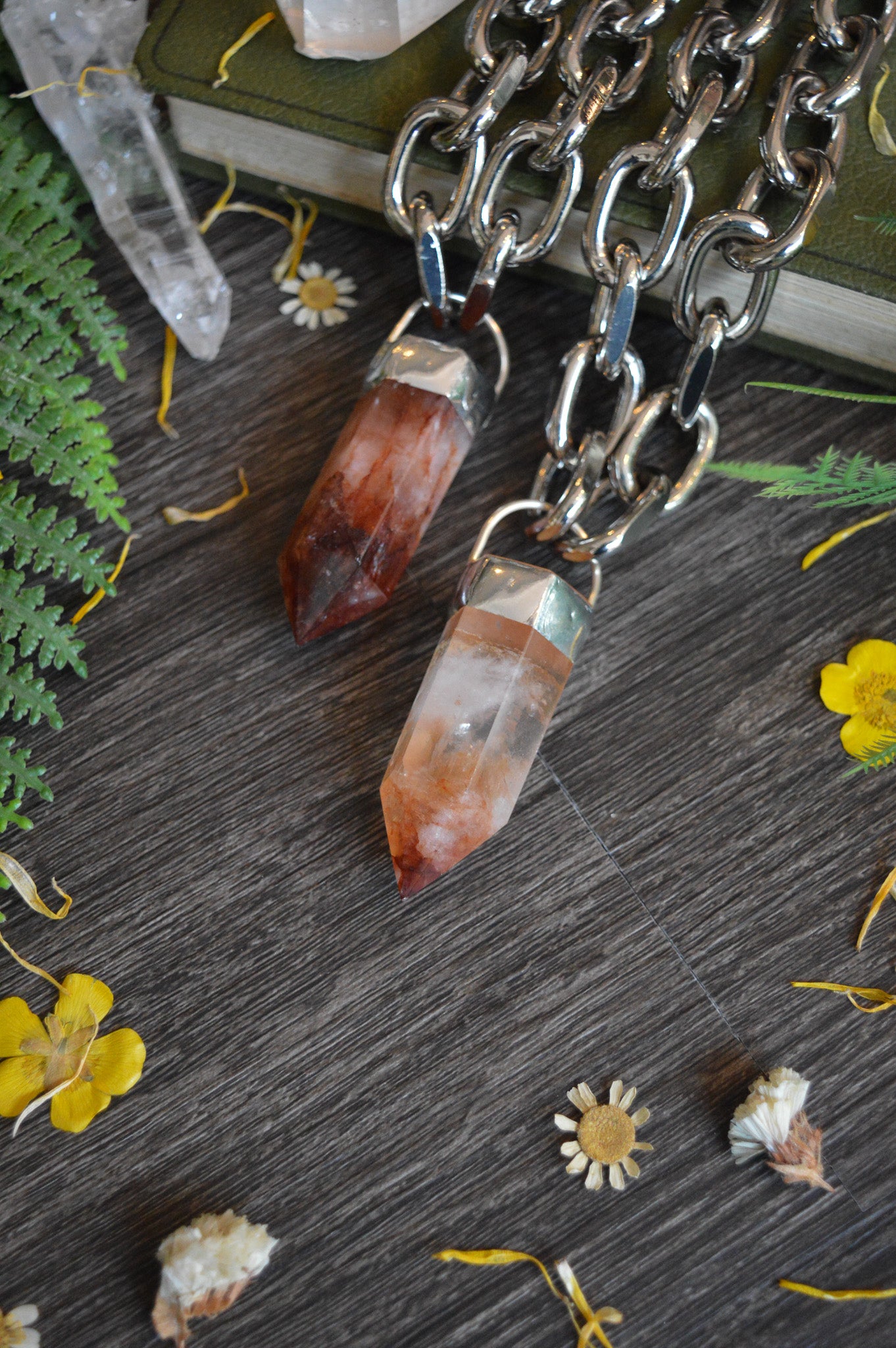 Fire Quartz Chunky Chain Necklace
