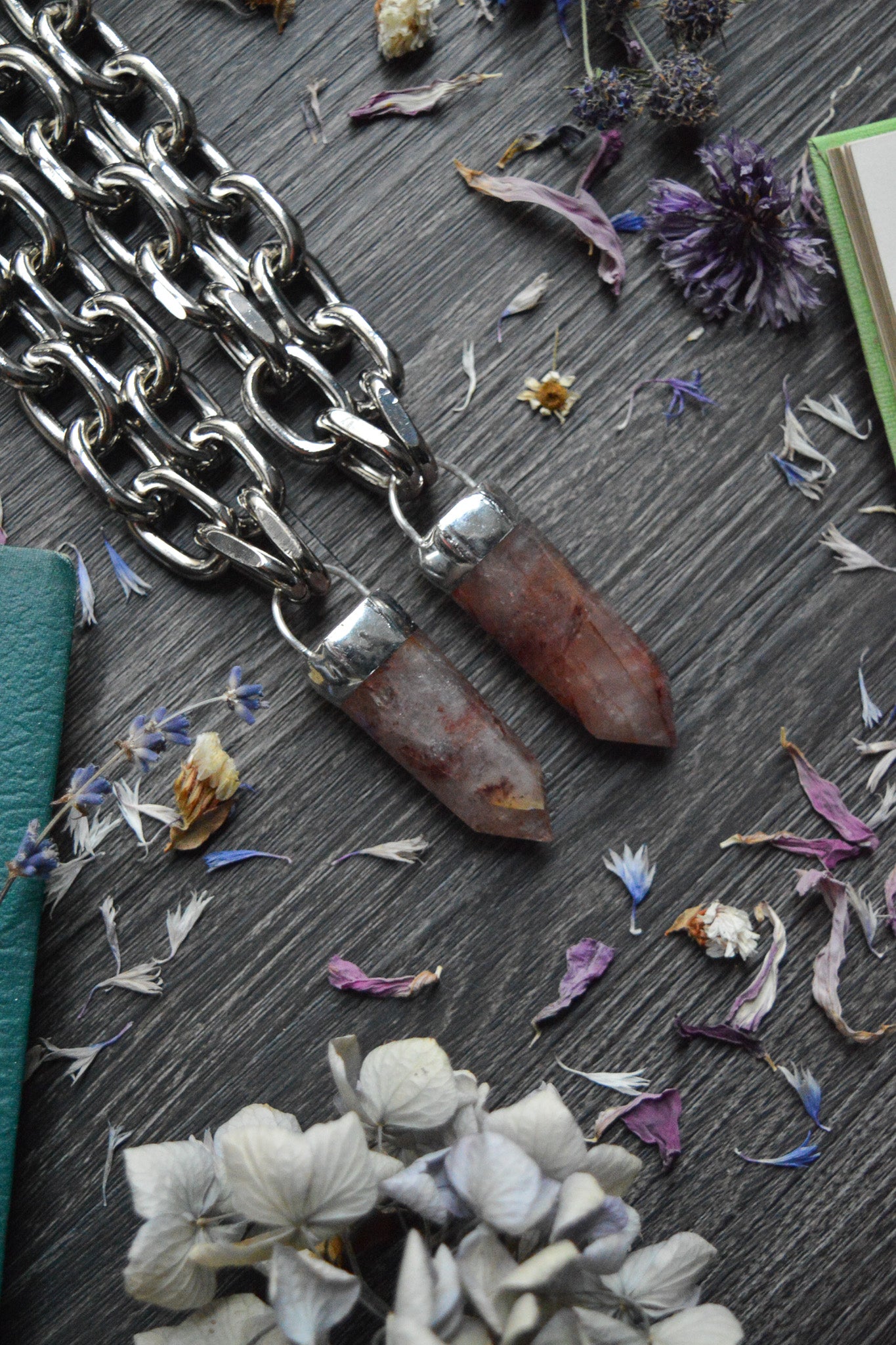 Fire Quartz Chunky Chain Necklace