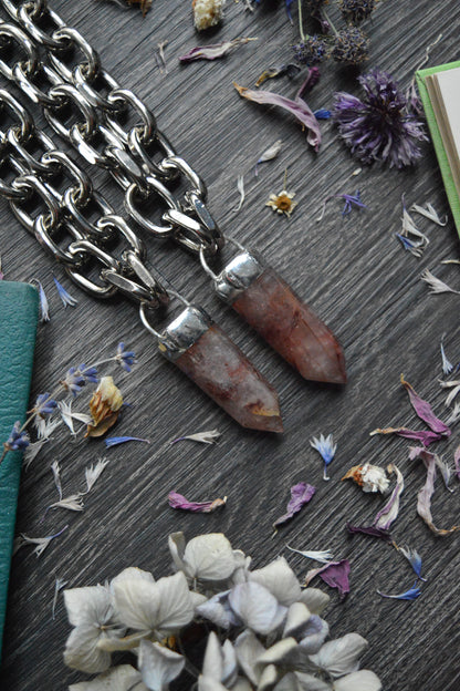 Fire Quartz Chunky Chain Necklace