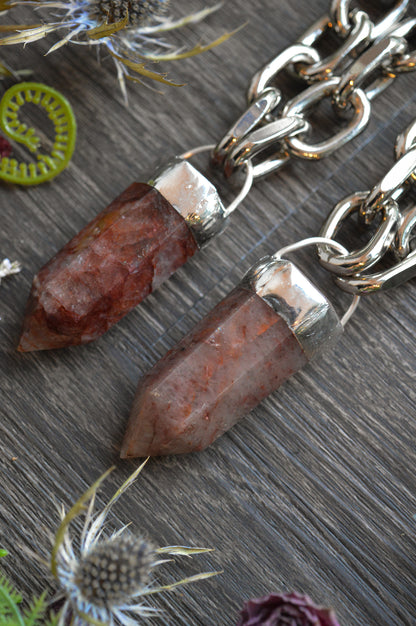 Fire Quartz Chunky Chain Necklace