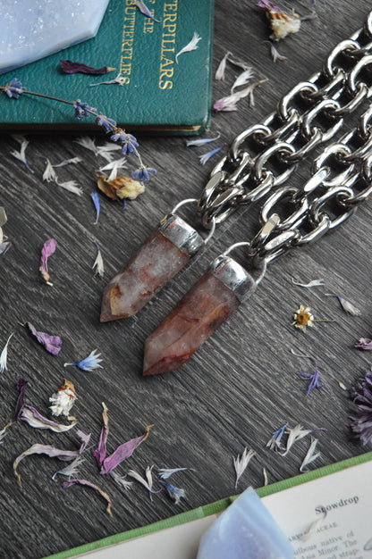 Fire Quartz Chunky Chain Necklace