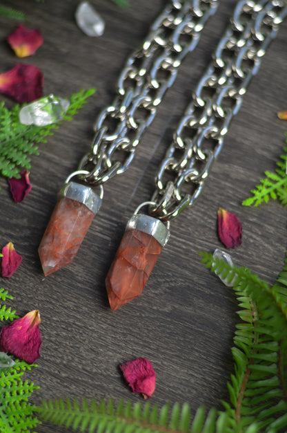 Fire Quartz Chunky Chain Necklace