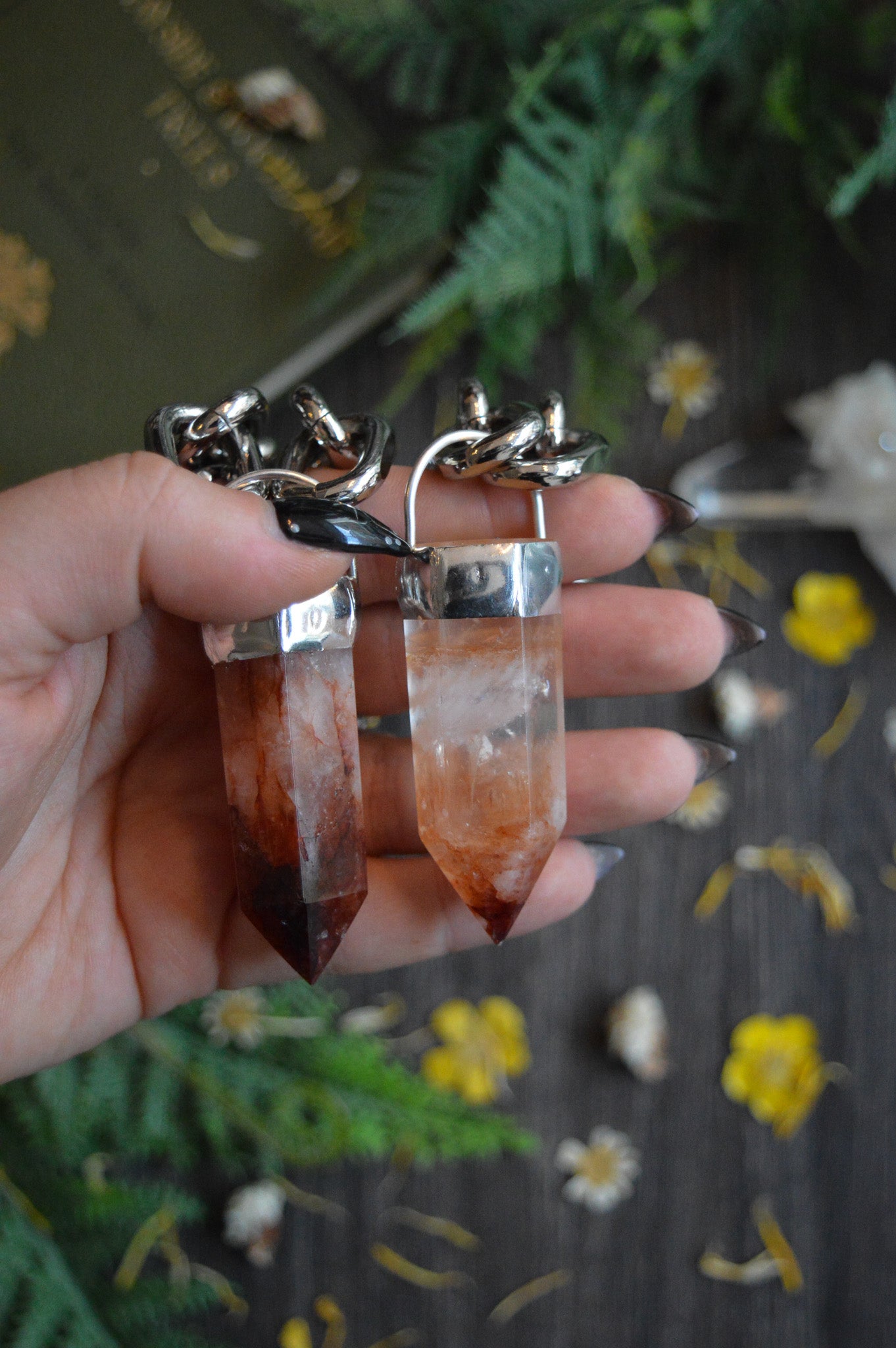 Fire Quartz Chunky Chain Necklace