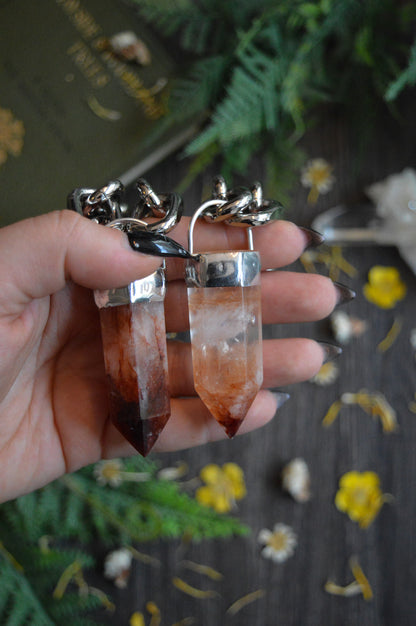 Fire Quartz Chunky Chain Necklace