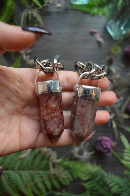 Fire Quartz Chunky Chain Necklace