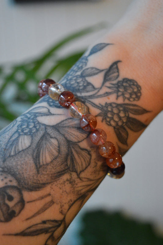 Fire Quartz Bead Bracelet