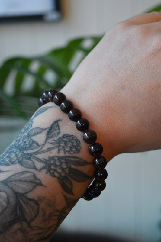 Garnet Bead Bracelet