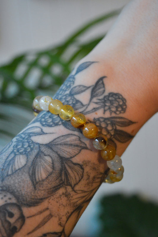 Golden Healer Quartz Bead Bracelet