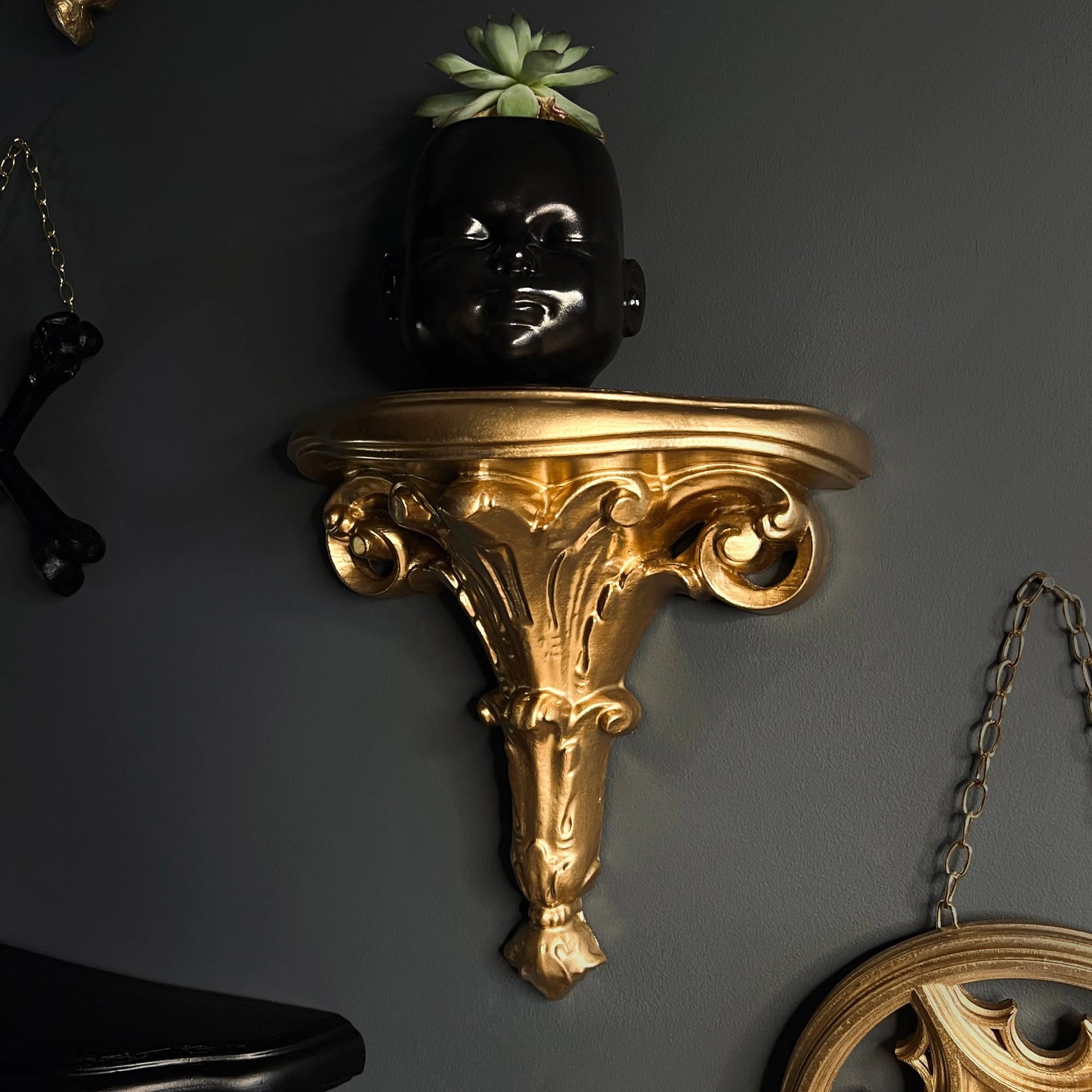 Gold Sconce Shelf