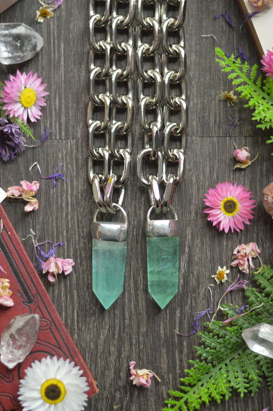 Green Fluorite Chunky Chain Necklace