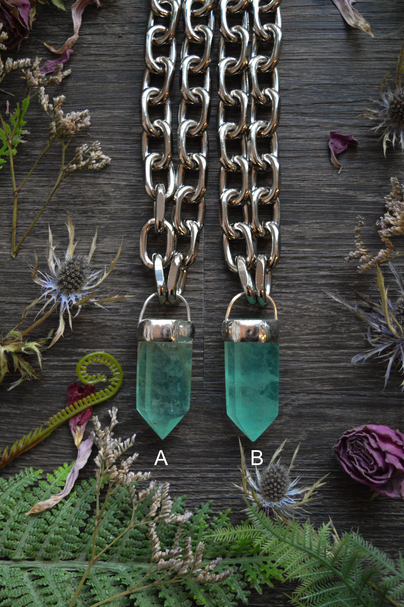 Green Fluorite Chunky Chain Necklace