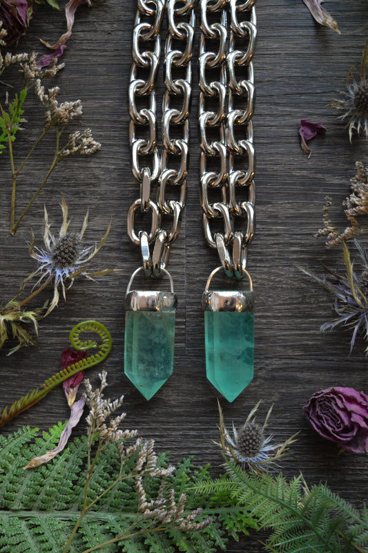 Green Fluorite Chunky Chain Necklace