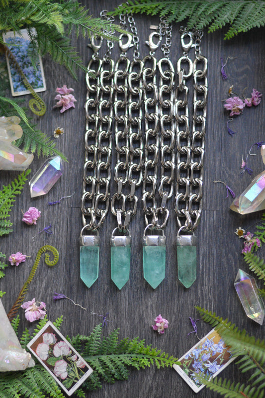 Green Fluorite Chunky Chain Necklace