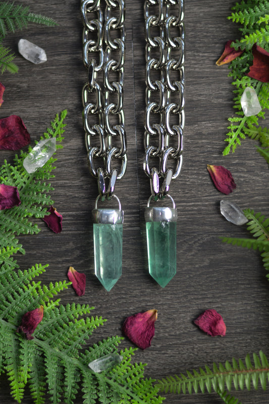 Green Fluorite Chunky Chain Necklace