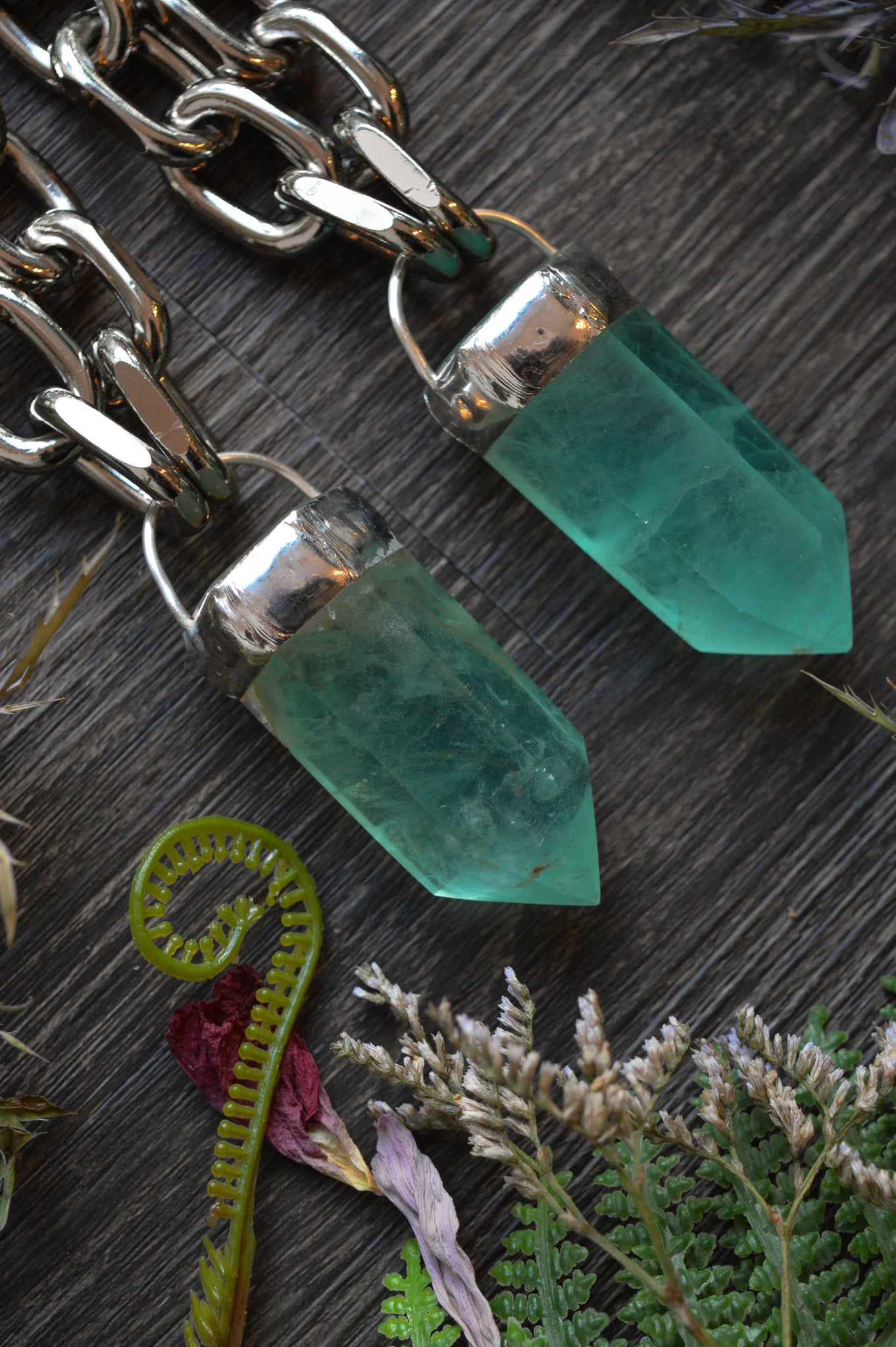 Green Fluorite Chunky Chain Necklace