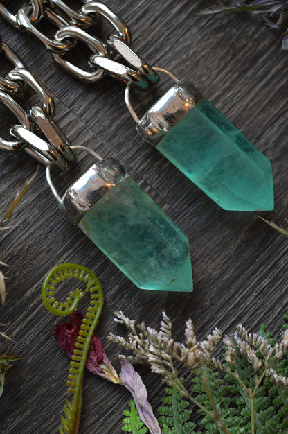 Green Fluorite Chunky Chain Necklace