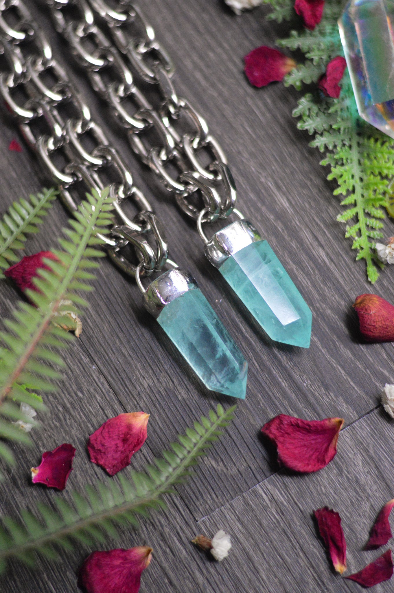 Green Fluorite Chunky Chain Necklace
