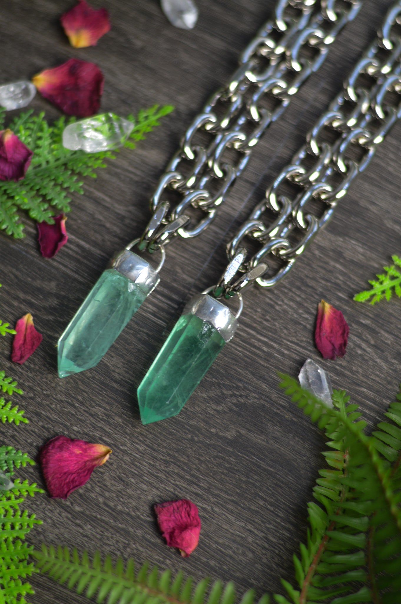 Green Fluorite Chunky Chain Necklace