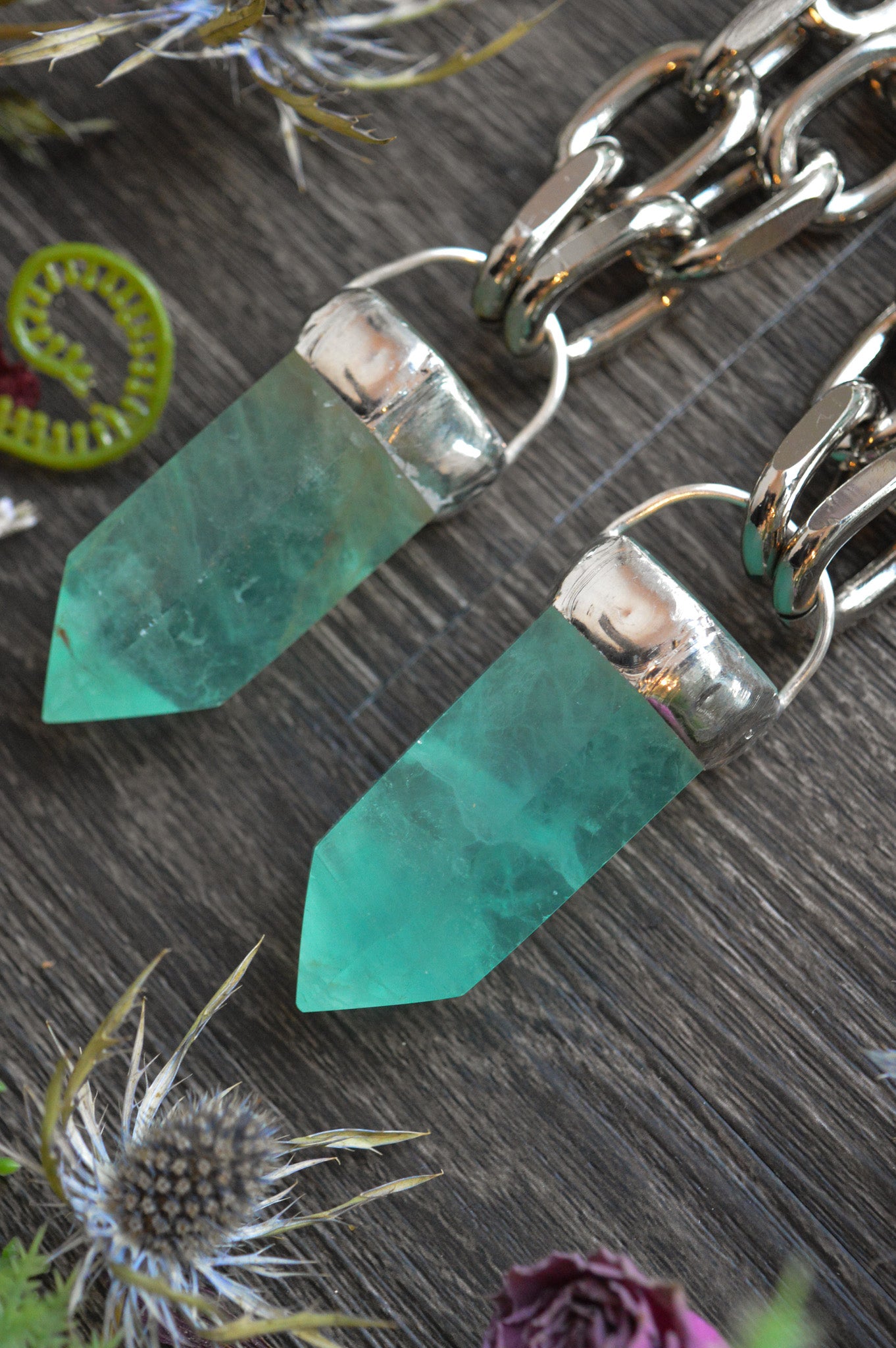 Green Fluorite Chunky Chain Necklace