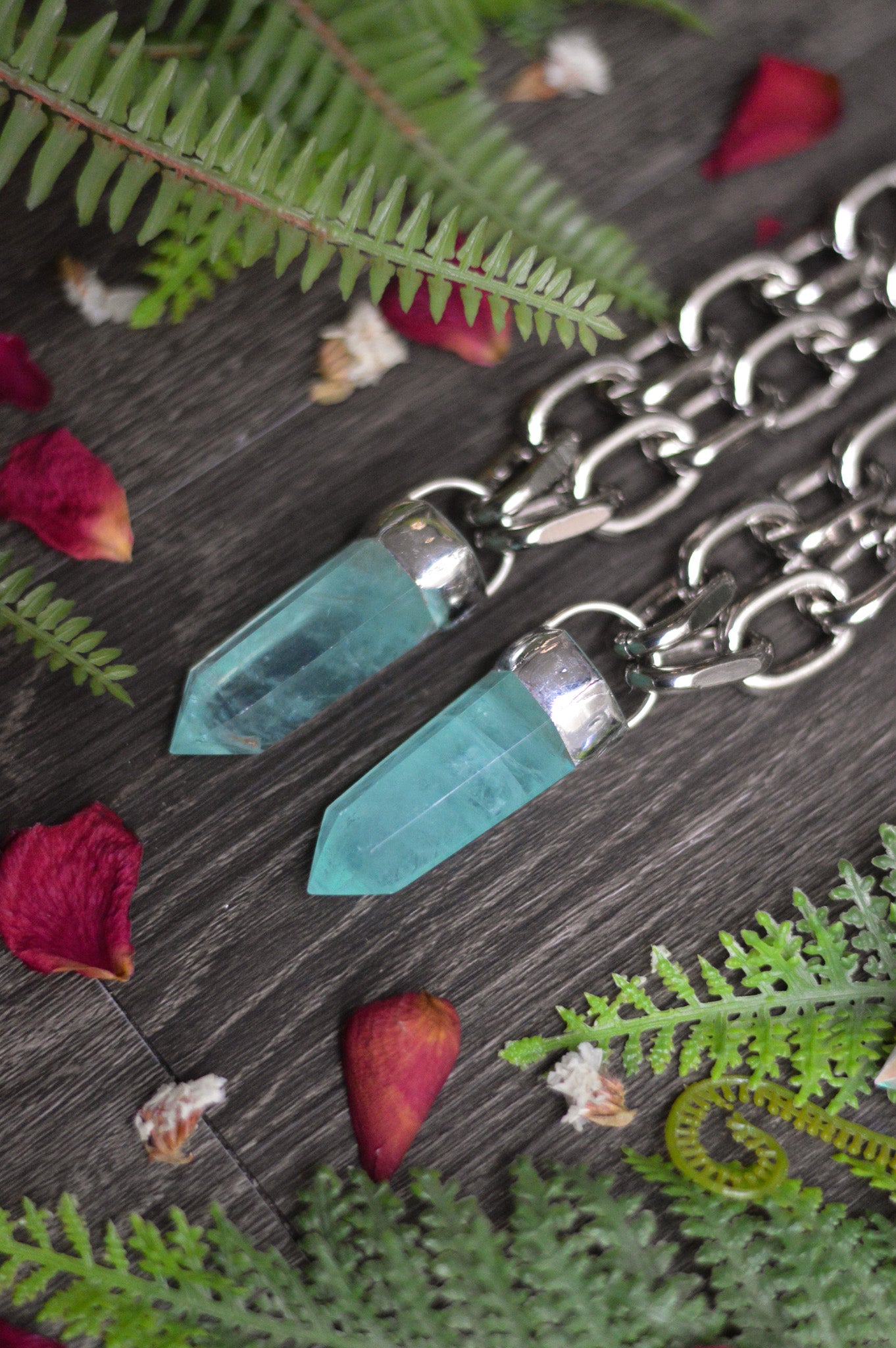 Green Fluorite Chunky Chain Necklace