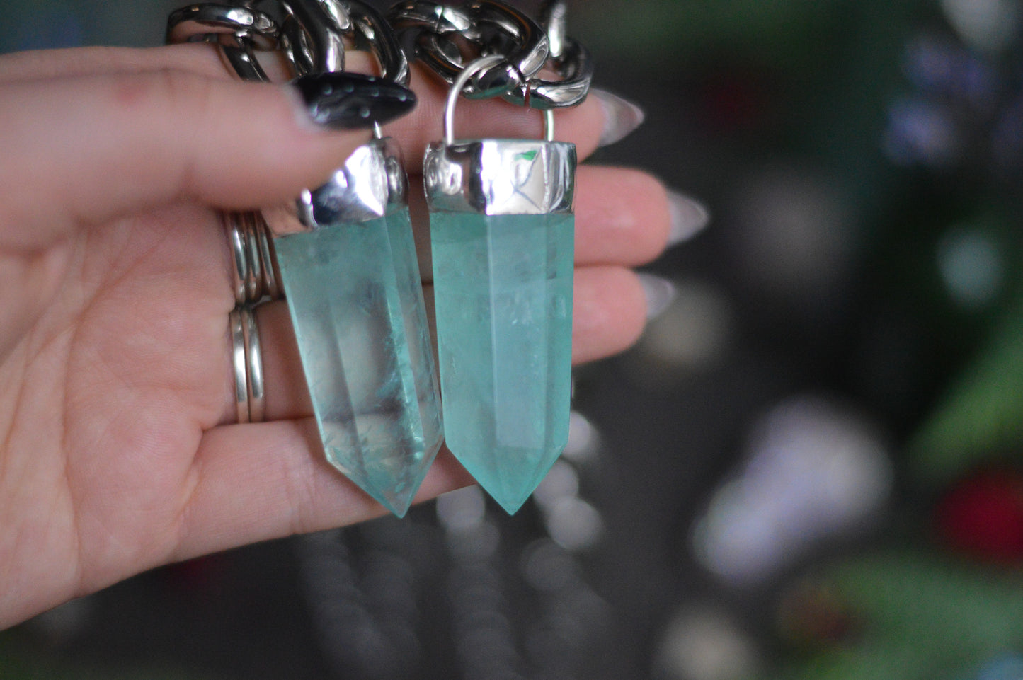 Green Fluorite Chunky Chain Necklace