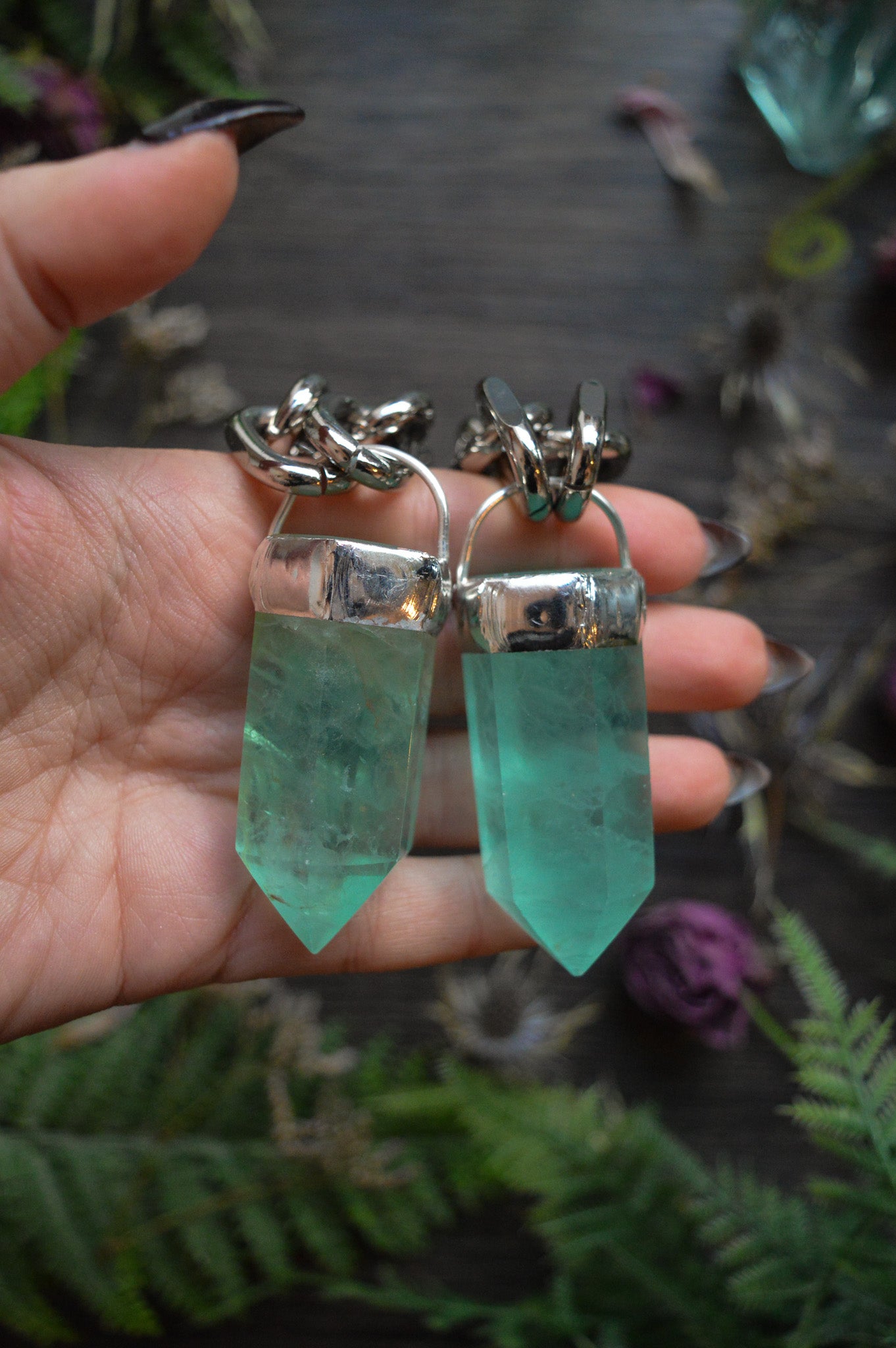 Green Fluorite Chunky Chain Necklace