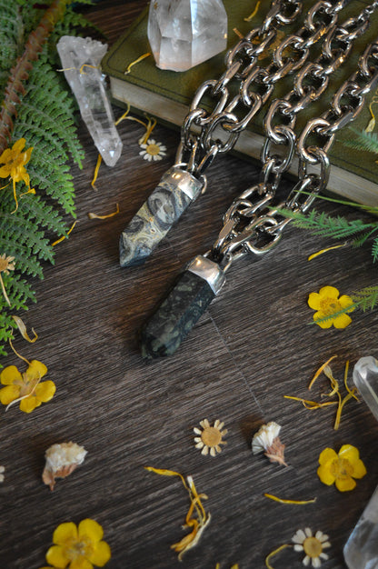 Kambaba Jasper Chunky Chain Necklace
