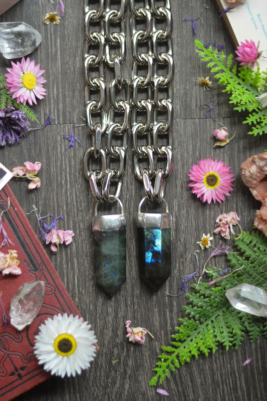 Labradorite Chunky Chain Necklace