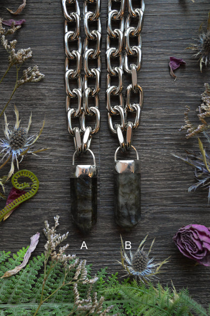 Labradorite Chunky Chain Necklace