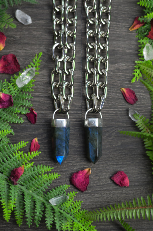 Labradorite Chunky Chain Necklace