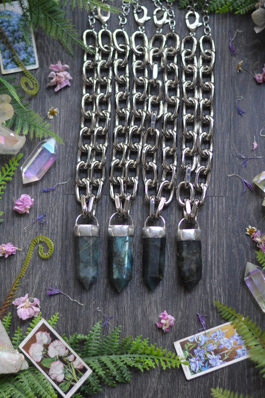 Labradorite Chunky Chain Necklace