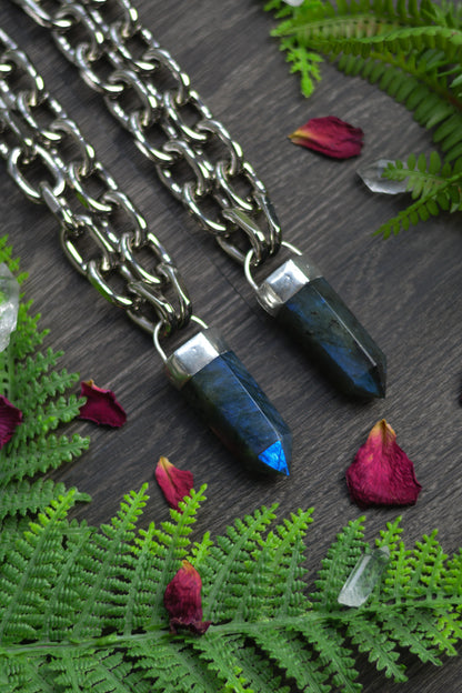 Labradorite Chunky Chain Necklace