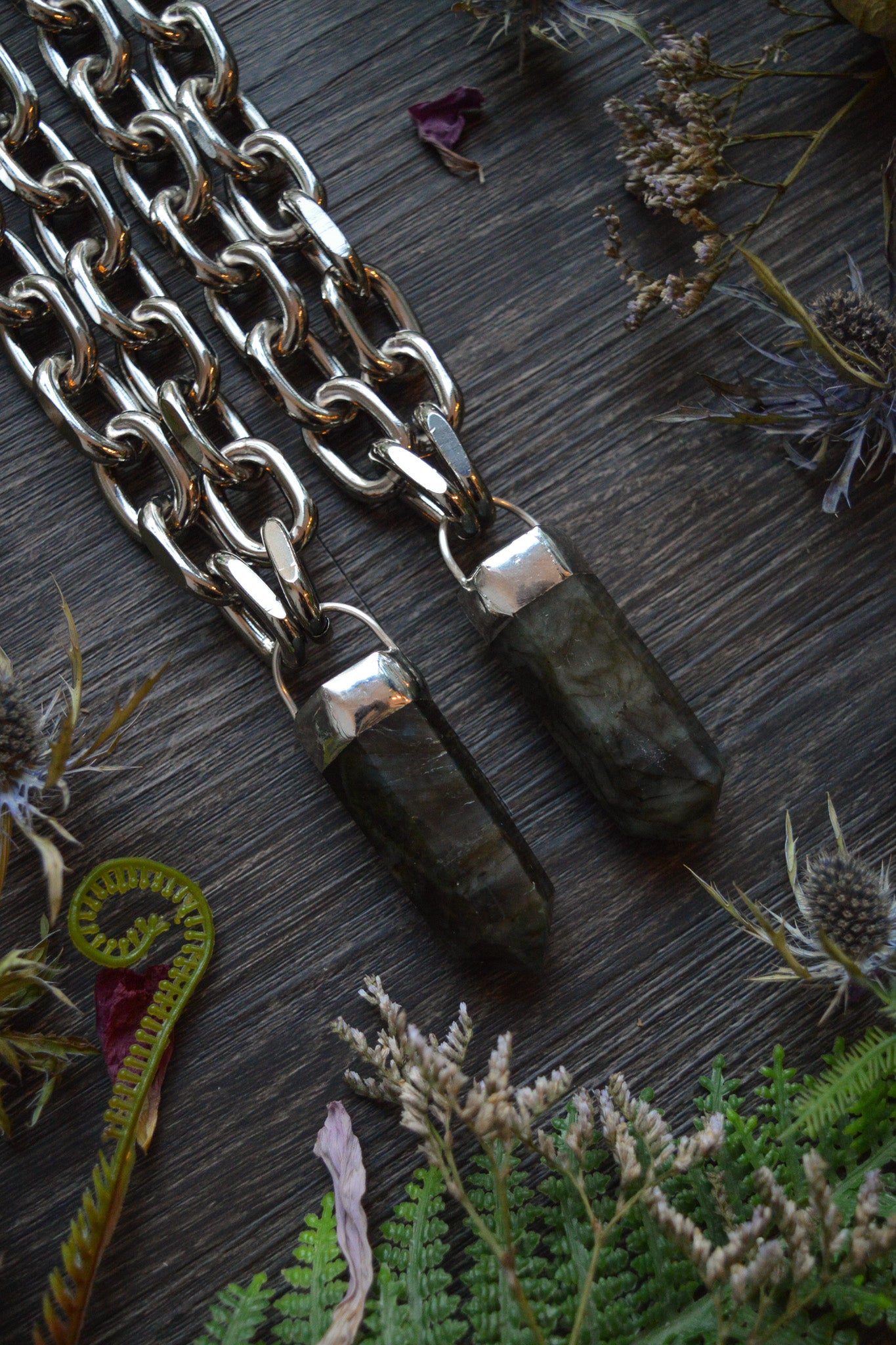 Labradorite Chunky Chain Necklace