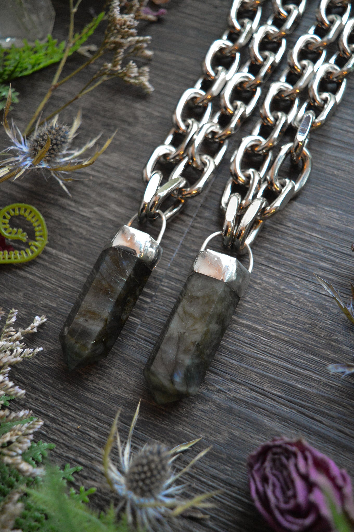Labradorite Chunky Chain Necklace