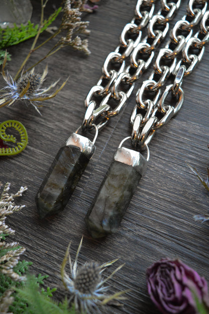 Labradorite Chunky Chain Necklace